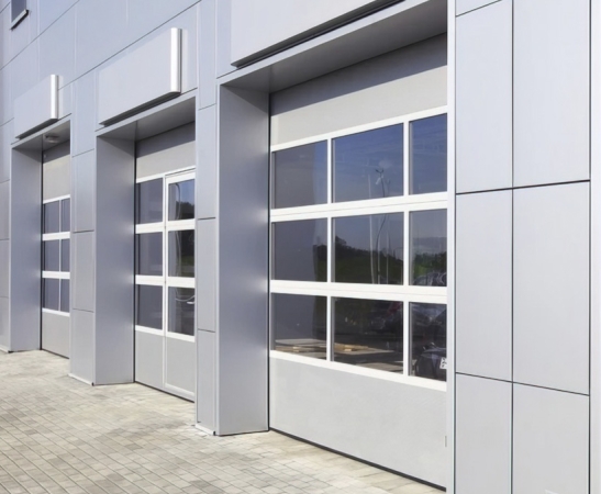 Панорамные ворота Алютех Alutrend в Чегеме